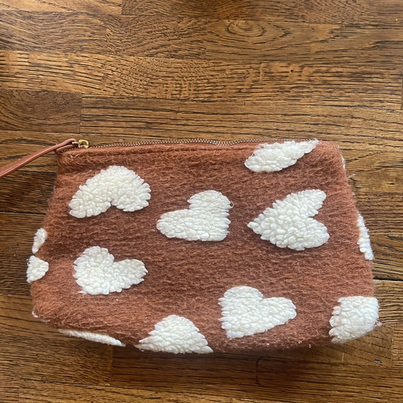 ANTHROPOLOGIE Faux Fur Tote Bag Hearts Shearling Sherpa Boho Cozy. - Picture 14 of 16